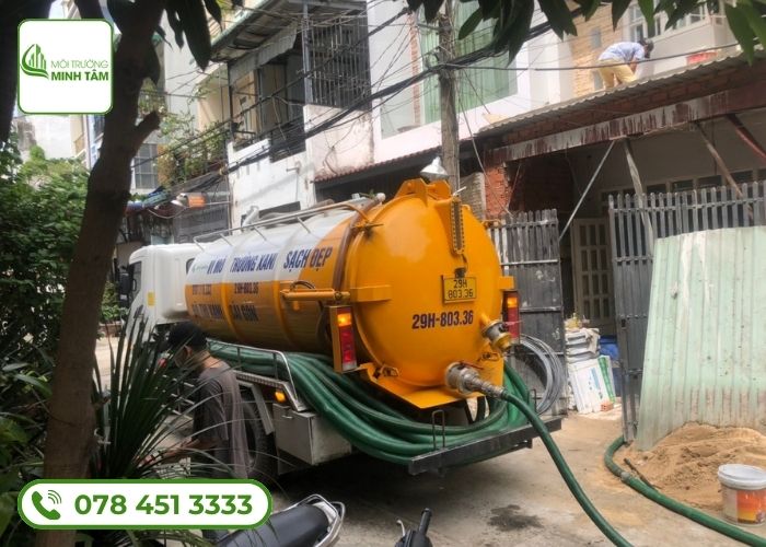 Hút bể phốt tại Mê Linh - Đội xe chuyên dụng Minh Tâm 15 Dịch vụ hút bể phốt tại Mê Linh Môi Trường Minh Tâm