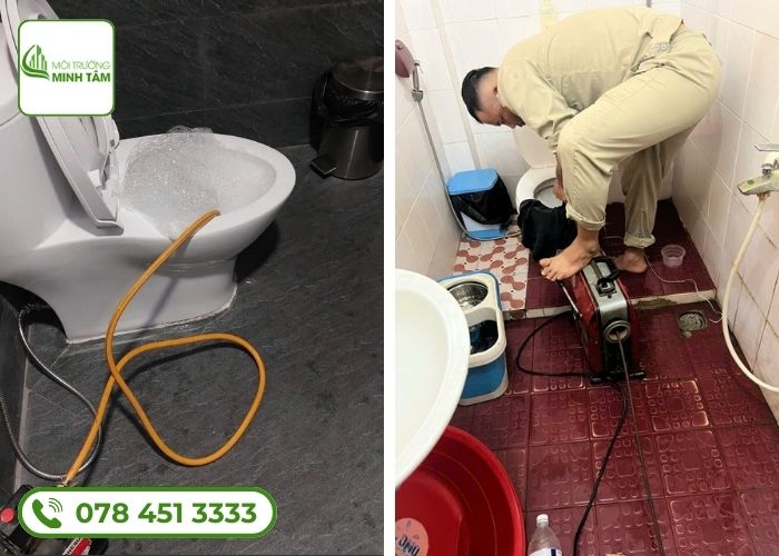 Dịch vụ thông bồn cầu nghẹt tại Bù Gia Mập – Môi Trường Minh Tâm