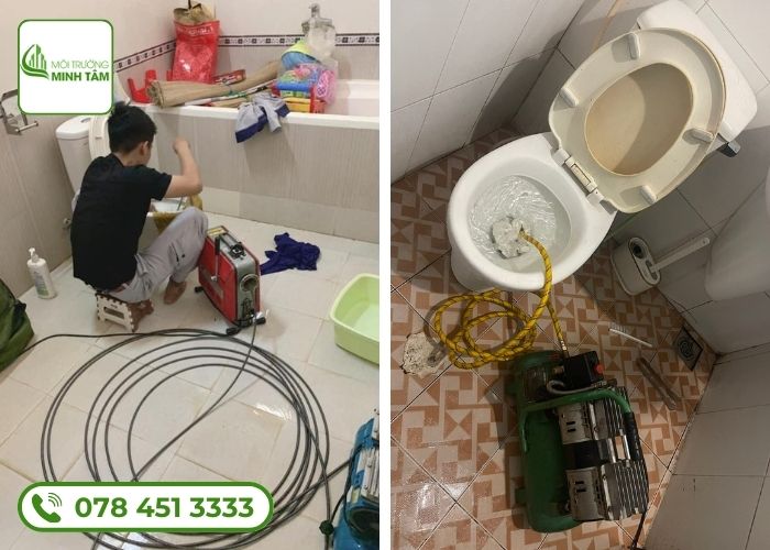 Dịch vụ thông bồn cầu nghẹt tại Đồng Xoài – Môi Trường Minh Tâm